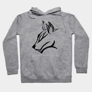 Hand Drawn Wolf - Black Hoodie